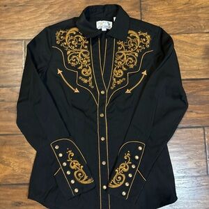 Panhandle Slim Pearl Snap Gold Embroidery